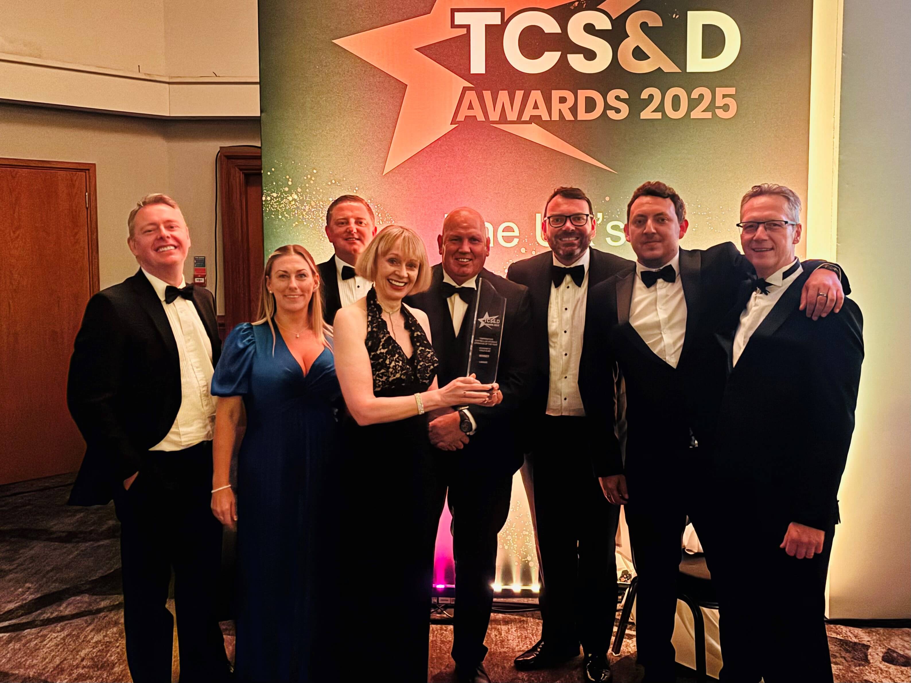 Lineage UK team celebrating their Temperature Controlled Storage Operator of the Year 2025 win at the TCS&amp;D Awards.