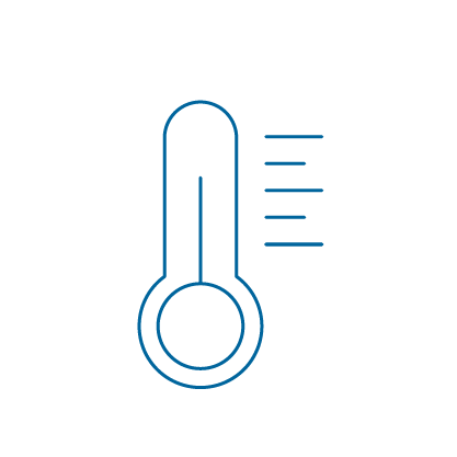 Icon showing consistent temperature control in Lineage's global warehousing network.