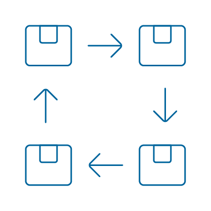 Icon showing Lineage's integrated handling capabilities in our global network of temperature controlled warehouses.