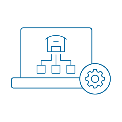 Icon showing Lineage's operational visibility across the supply chain in our global network of cold storage warehouses.