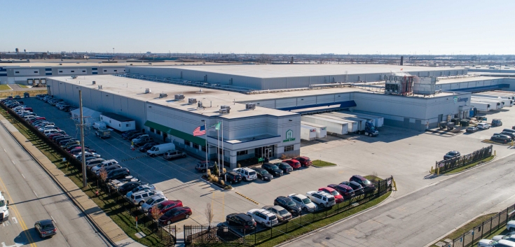 aerial photo of cold storage warehouse 