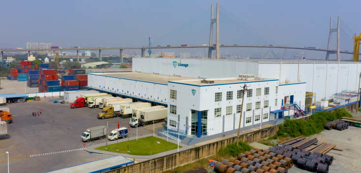 aerial photo of cold storage warehouse