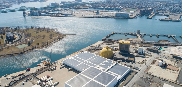 aerial photography of cold storage warehouse