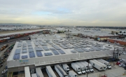 Aerial photo of Lineage's Vernon 4 facility with numerous solar panels
