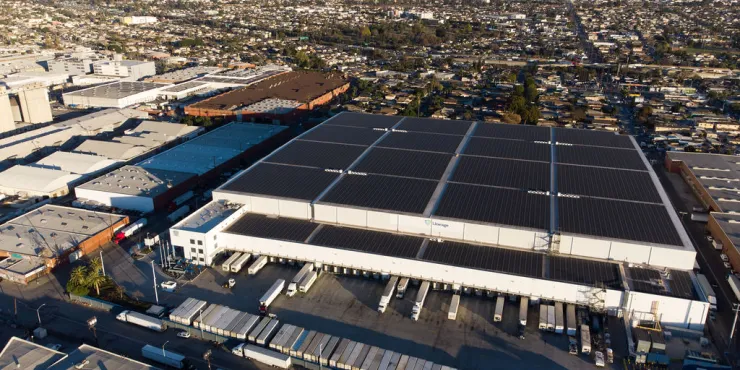 Exterior view of Lineage’s Los Palos cold storage warehouse in Los Angeles, California