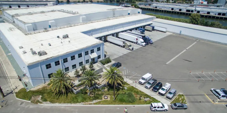 Aerial photo of Lineage's Stockton facility