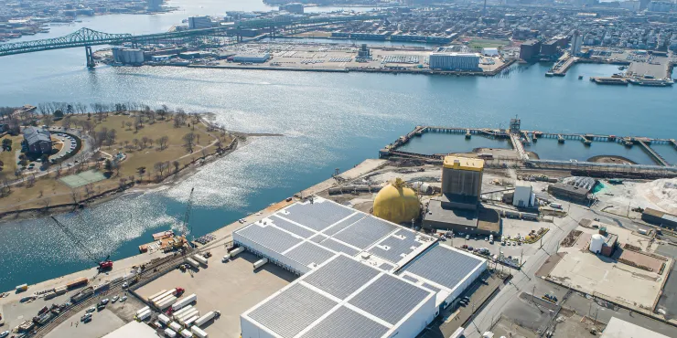 aerial photography of cold storage warehouse