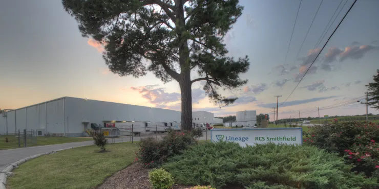 Exterior photo of Lineage's Smithfield, Virginia facility