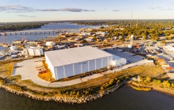 Exterior warehouse at sunset