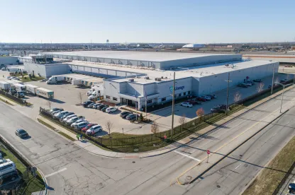 aerial photo of cold storage warehouse 