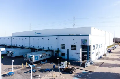 aerial photo of port-centric cold storage warehouse in La Porte, TX
