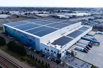 aerial photo of cold storage warehouse 