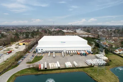 aerial photography of cold storage warehouse