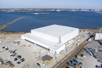 aerial photo of cold storage warehouse 