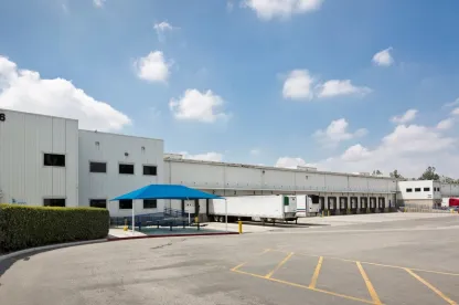 Lineage Riverside 3 cold storage facility exterior with trailer lot