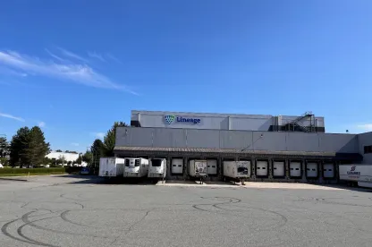 Exterior of Lineage cold storage facility in Delta - 1588 Cliveden, British Columbia
