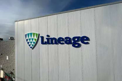 Exterior of Lineage’s Saint-Laurent – St-François cold storage facility
