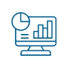 Icon of a computer screen with charts on it